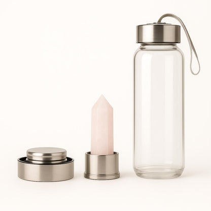 Light Rose Quartz Crystal Bottle