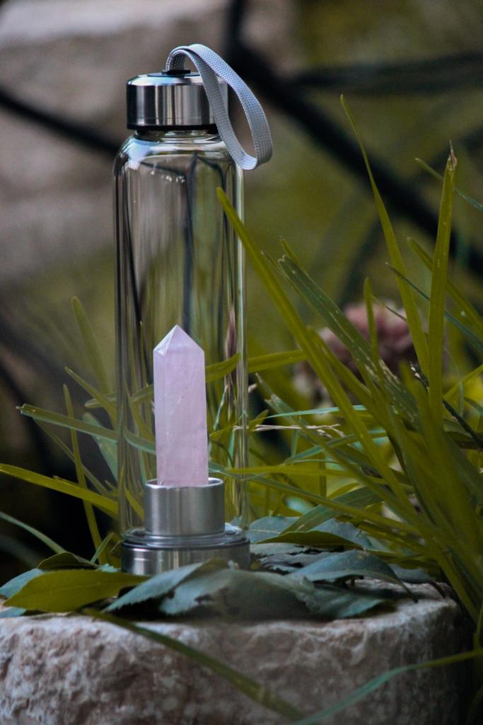 Light Rose Quartz Crystal Bottle